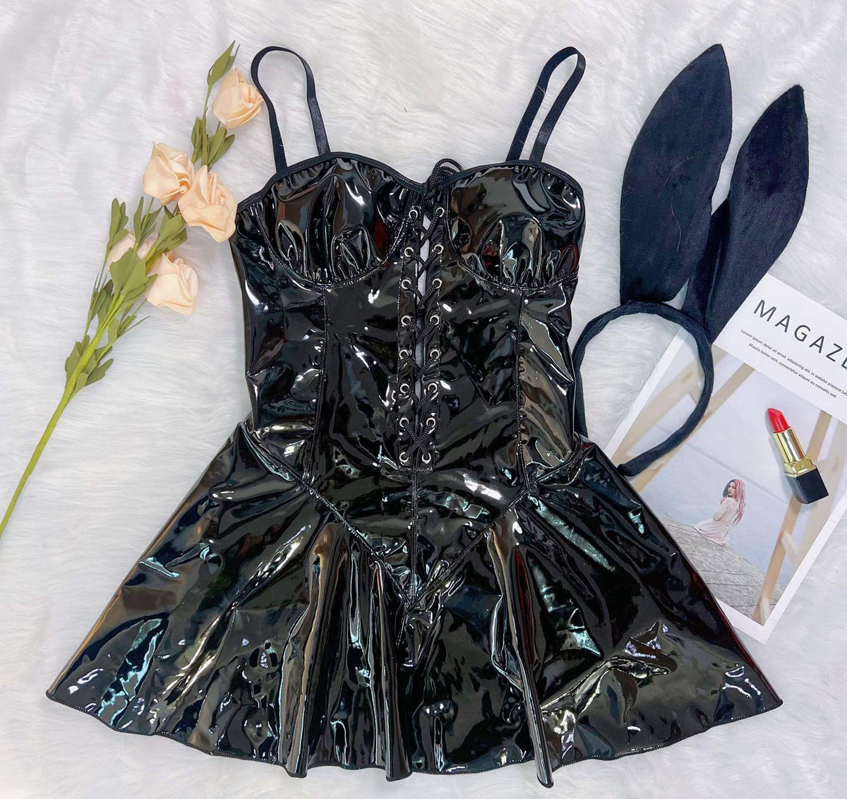 Patent Leather Bunny Costume