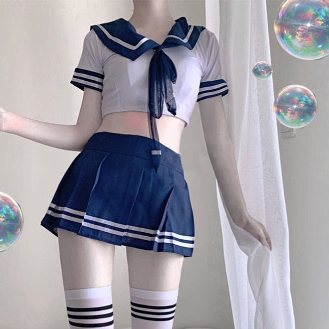 Naughty Short Sleeve Top & Lace Mini Skirt Cosplay Lingerie - product image 1