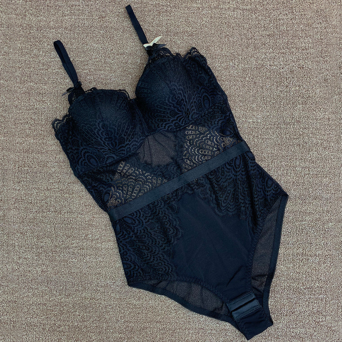 Peacock lace hollow out teddy bodysuit lace detail