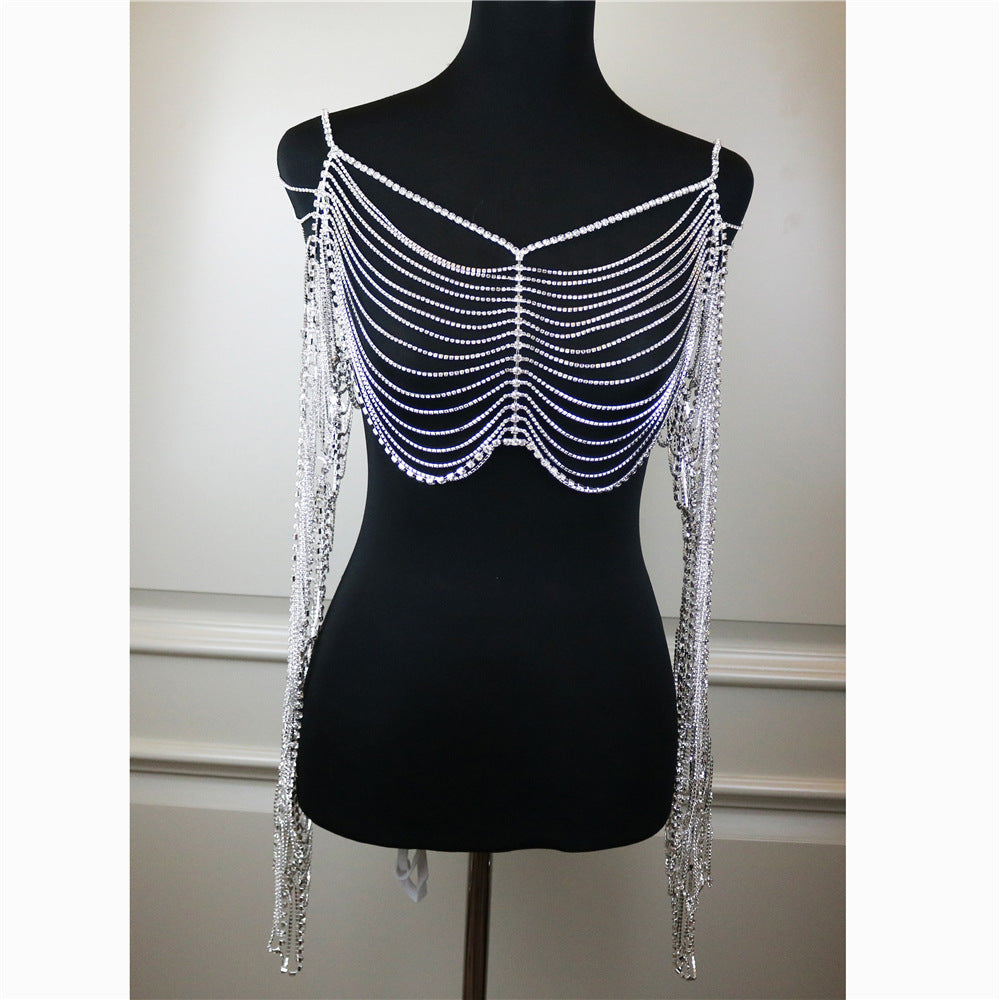 Shiny Multilayer Rhinestone Night Club Body Chain