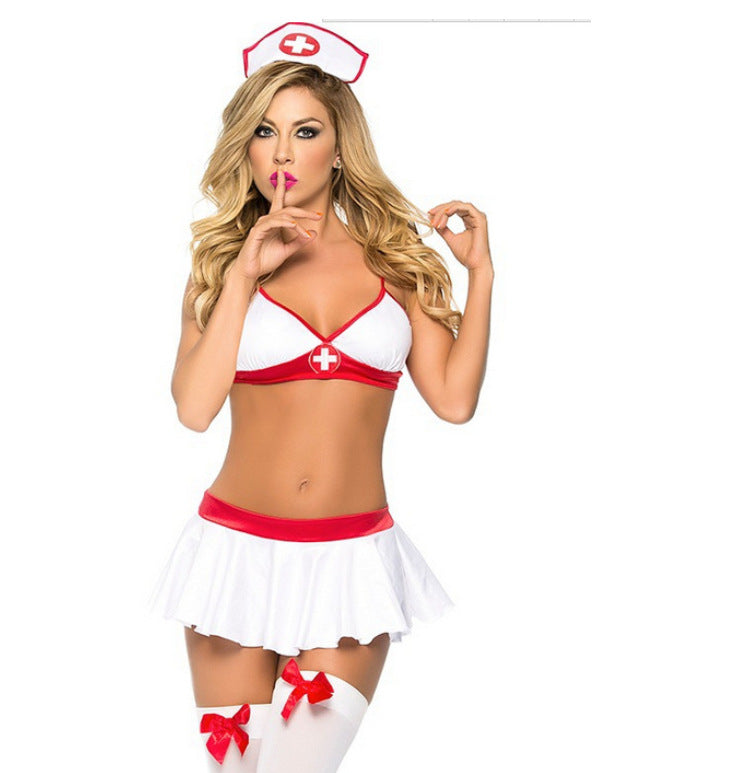 Naughty Nurse Uniform Sling Sheer Lingerie Set