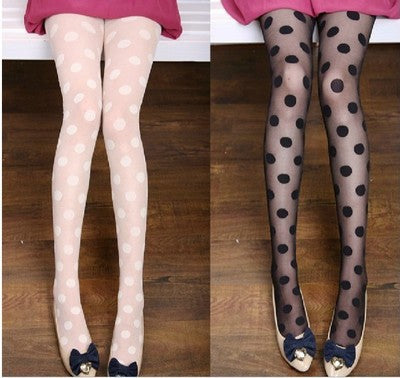 Casual Big Dots Jacquard Pantyhose