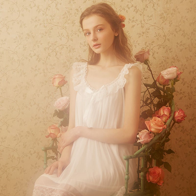 Retro Lace Sling Victorian Nightdress