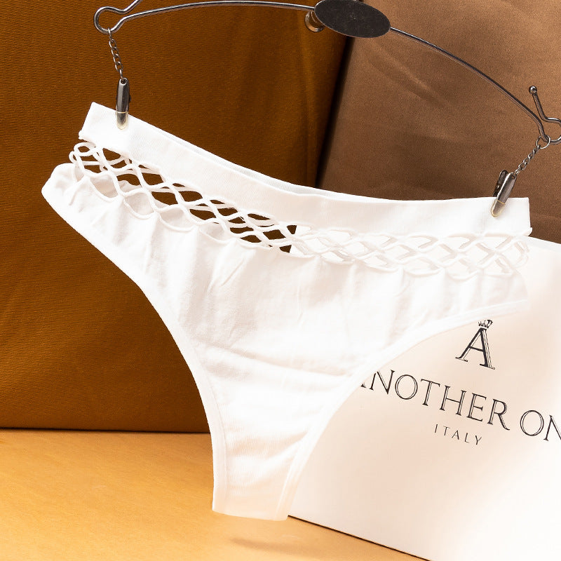 Seamless Hollow Out Fishnet Thong Crotch Panties