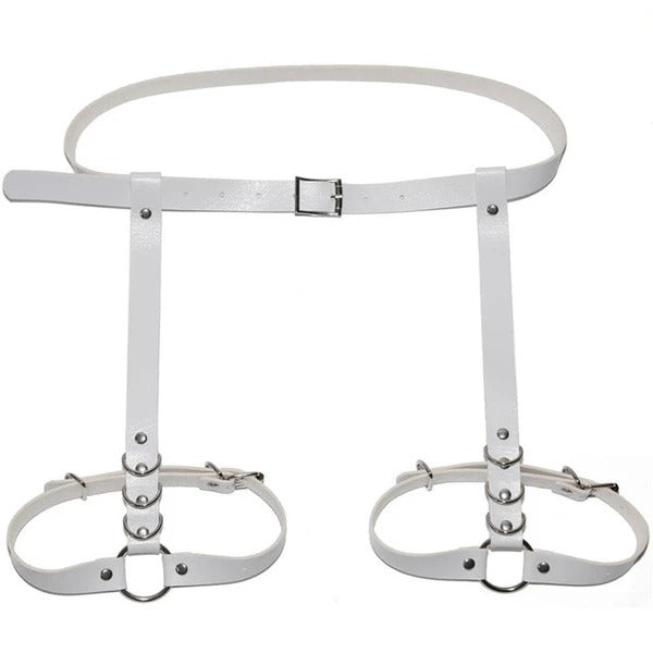 Black Leather Harness Bondage Waist Belts