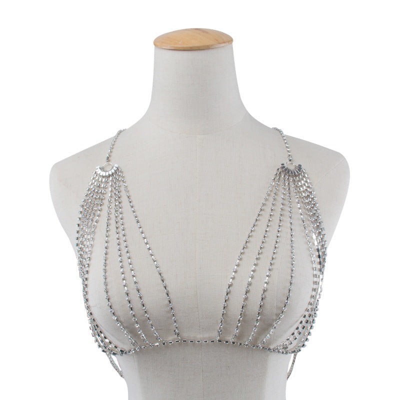 Sparkling Halter Neck Full Rhinestone Bra Body Chain