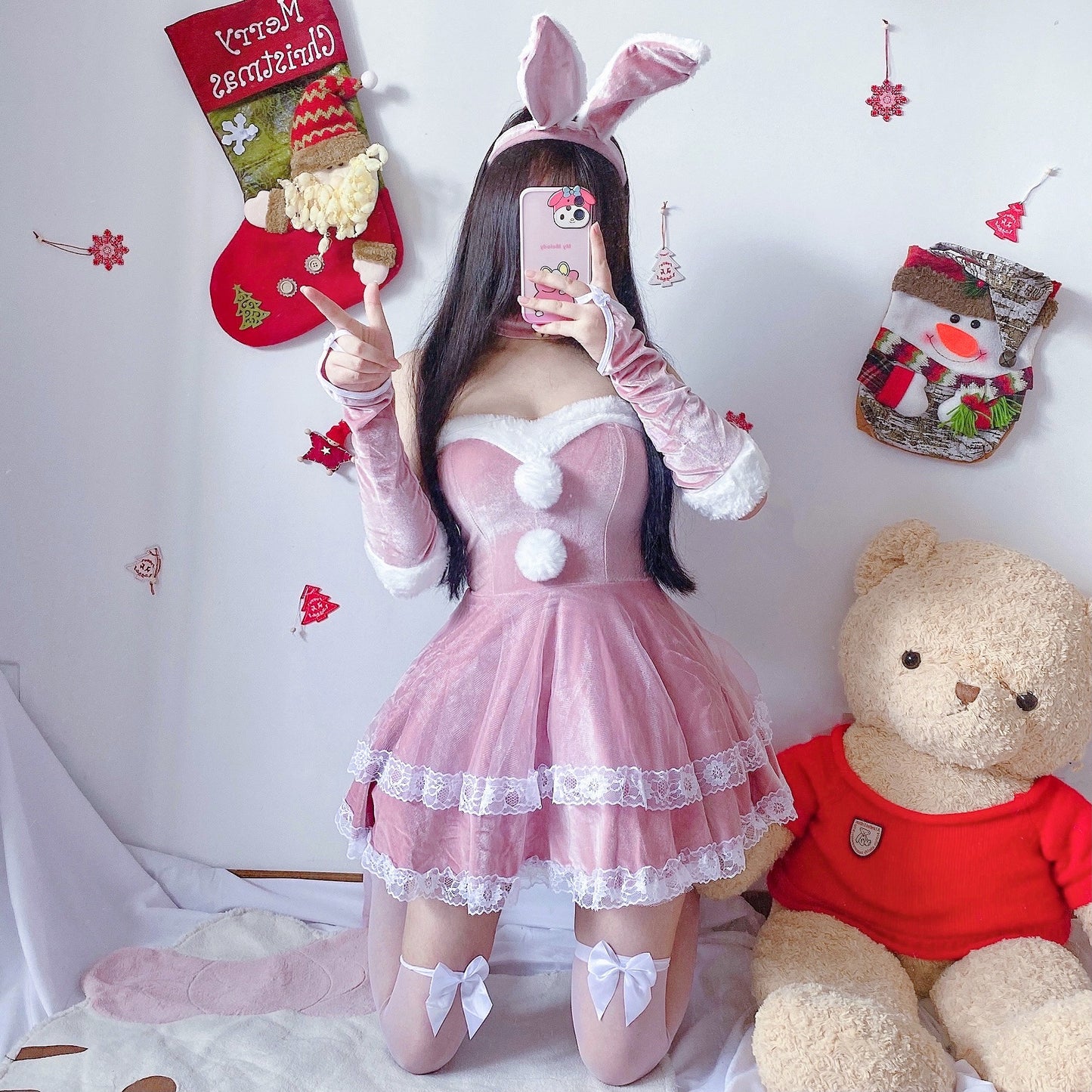 Cute Bunny Stage Maid Costume Dress