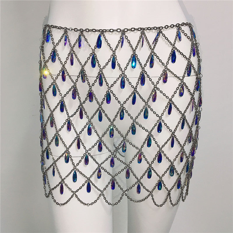 Carnival Crystal Hollow Waist Holiday Body Chain