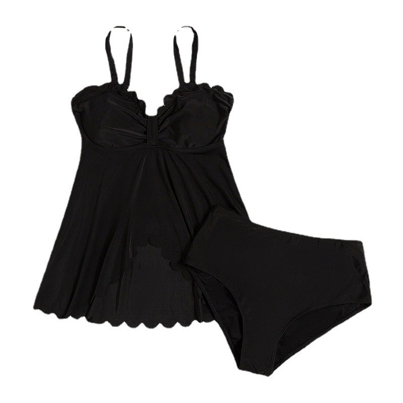 Plus Size Scalloped Trim High Waist Chemises