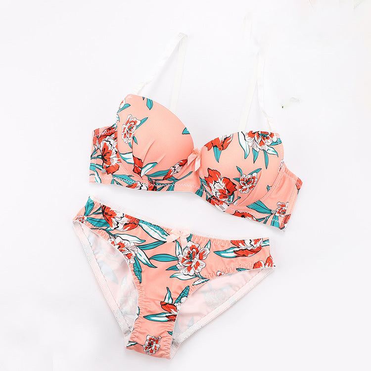 Sexy Push Up Bra Tropical Multi-color Lingerie Sets