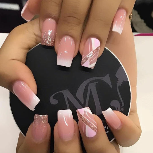 Geometric Mid-Length Press On Nails