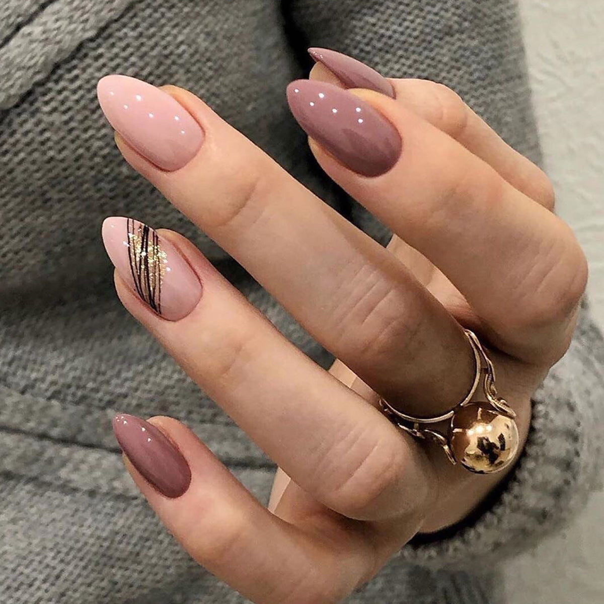 Geometric Mid-Length Press On Nails