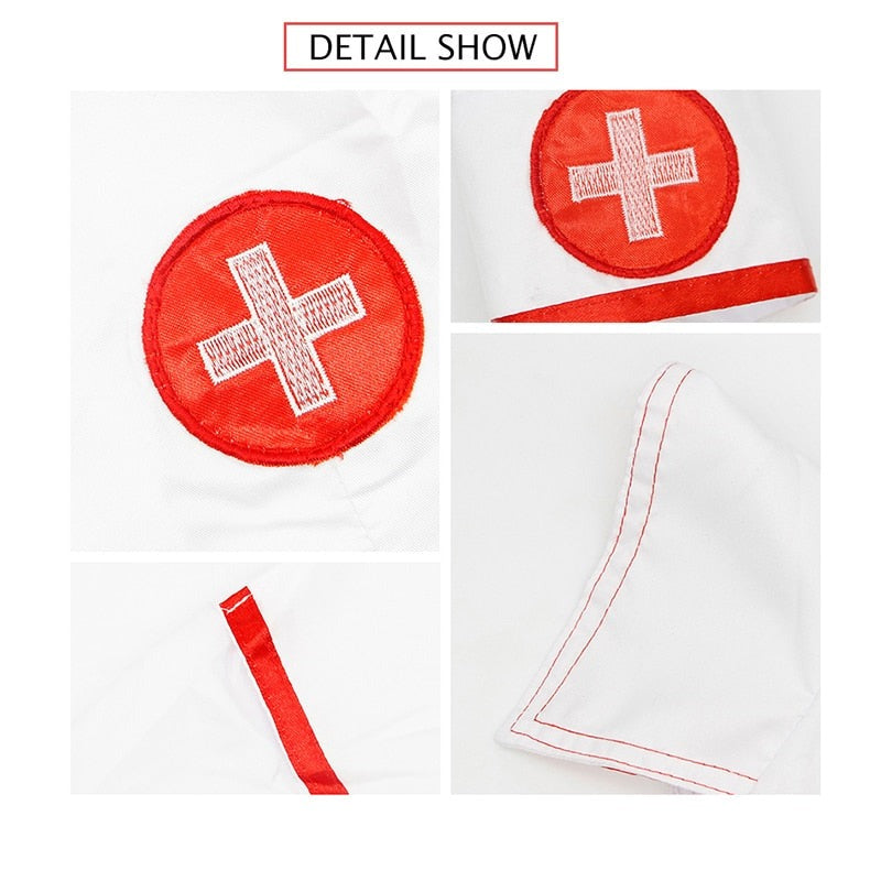 Deep V-Neck Nurse Cosplay Dress One Size product image 6