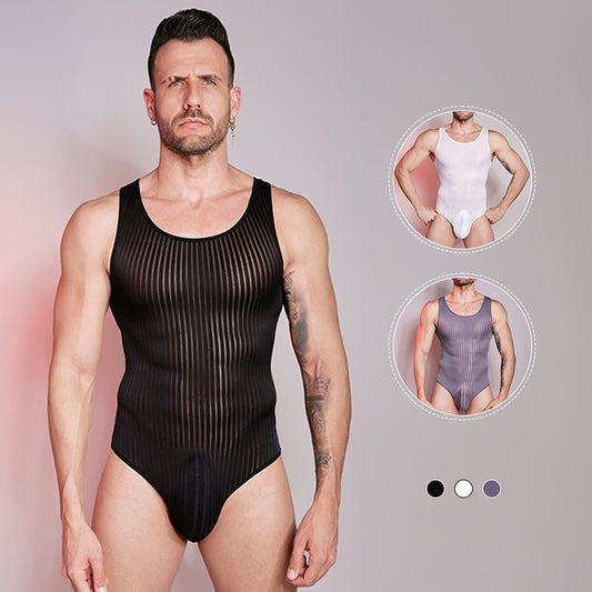 Tight-fitting High Elastic Men Onesies Singlet