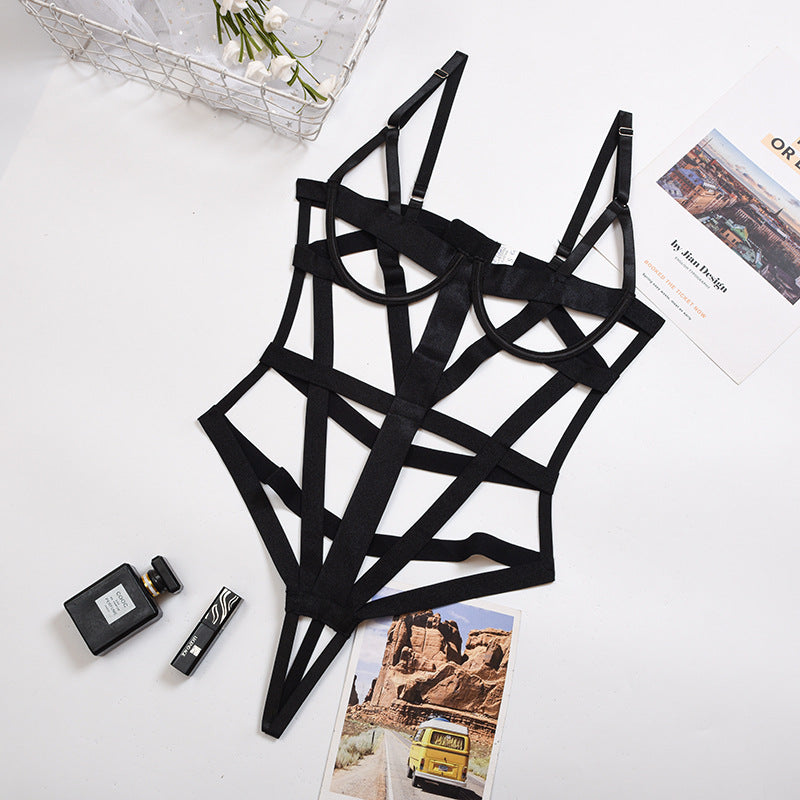 Cross-Over Cage Harness Bodysuit - Harness Bodysuit - Auggust lingerie image 4