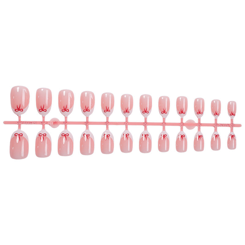 Elegant Bowknot French Tip Press-On Nails