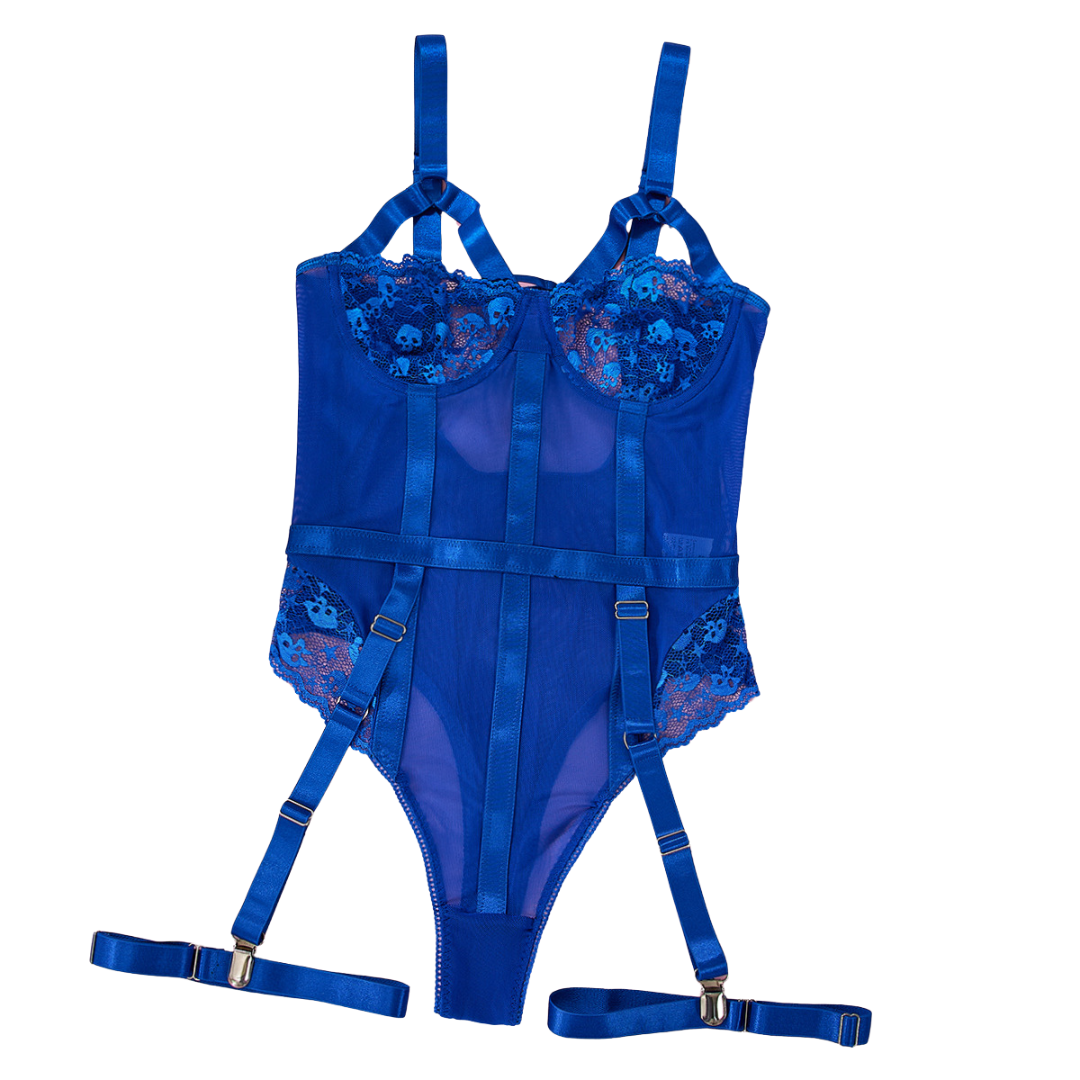 Embroidered Mesh Teddy Bodysuit - Teddy Bodysuit - Auggust lingerie image 11
