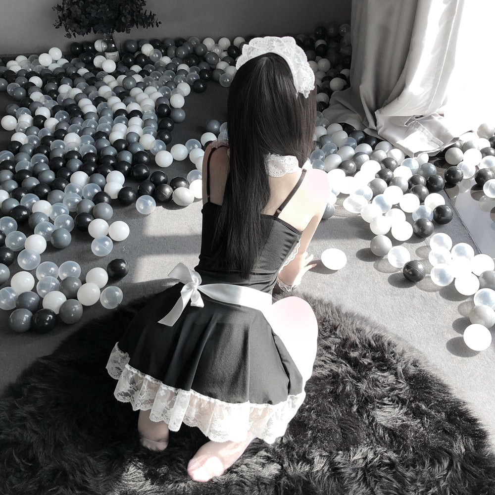 Hot Lolita Babydoll French Apron Maid Dress - image 3