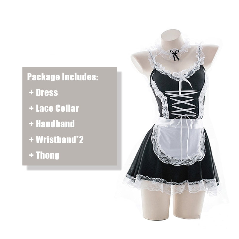 Hot Lolita Babydoll French Apron Maid Dress - image 7