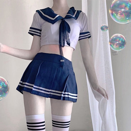 Naughty Short Sleeve Top & Lace Mini Skirt Cosplay Lingerie - product image 1