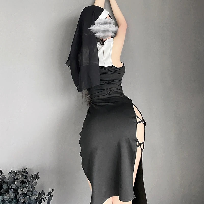 Sexy nun role play lingerie costume by Auggust, product image 8.