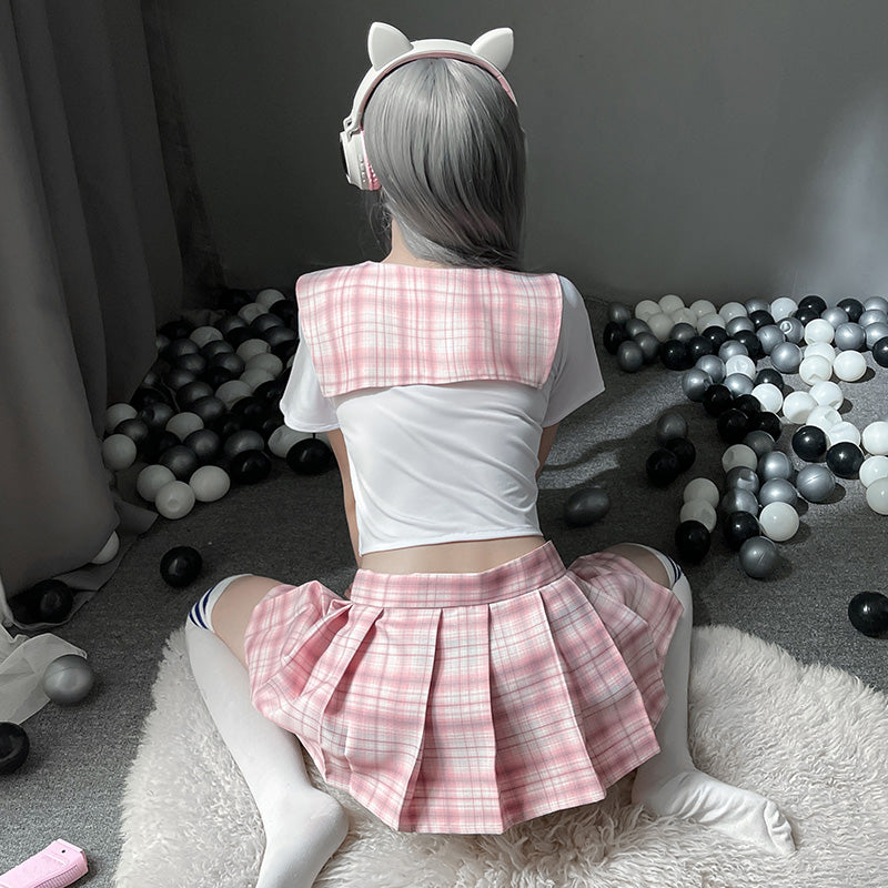 Sweet Pink Pleated Skirt Uniform Set Cosplay Costume - product image 5