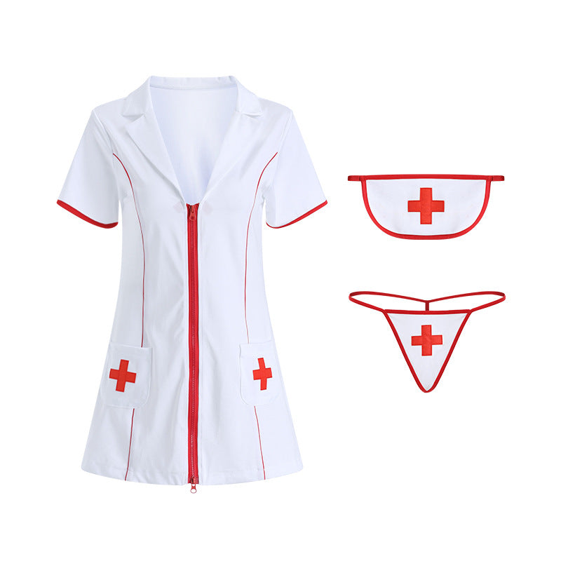 Seductive Short Sleeve Dress Hospital Nurse Gown