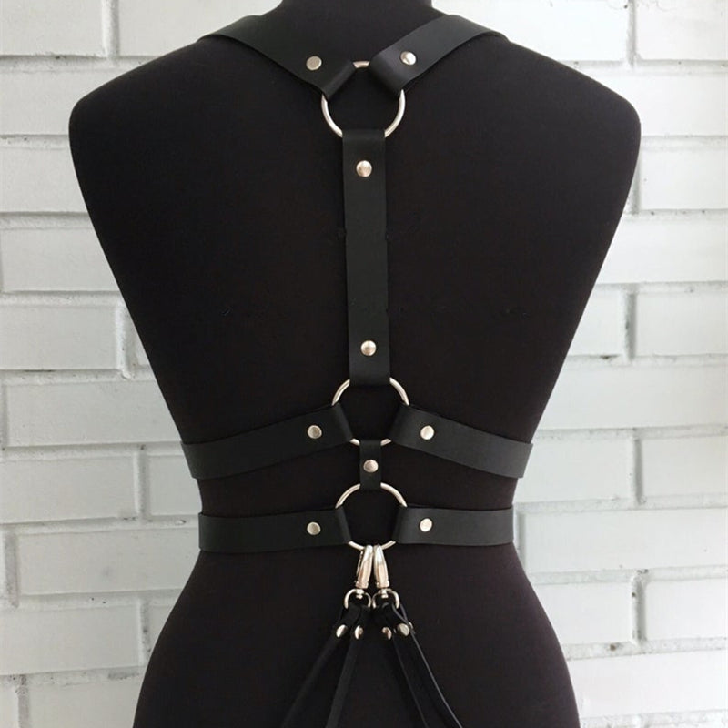 Punk Body Harness Belt Black Belly Waist Chain