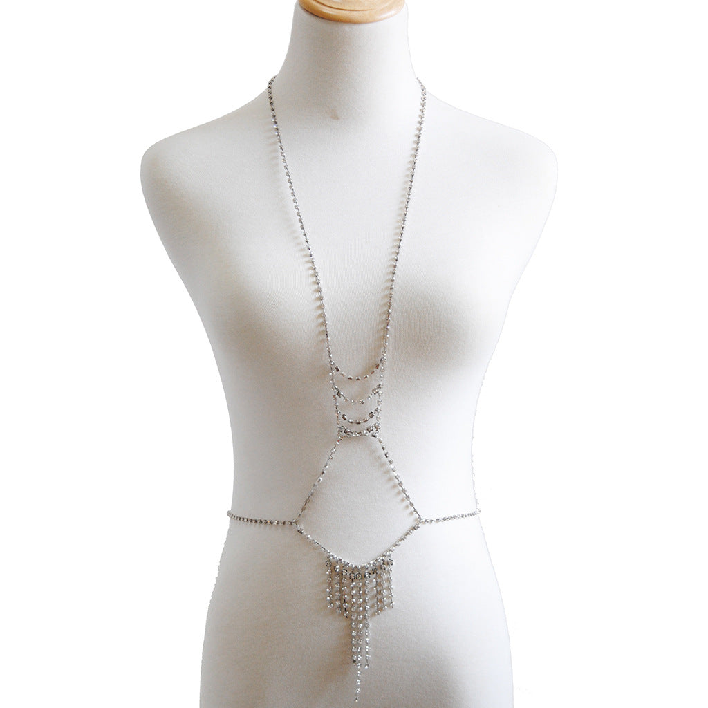 Fashionable Rhinestone Harness Body Chain