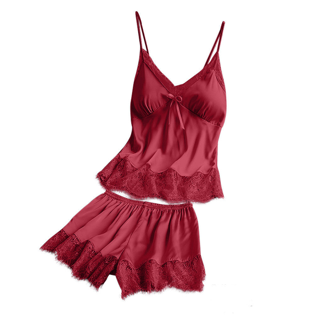 Romantic Lace Babydoll Short Sleepwear Set