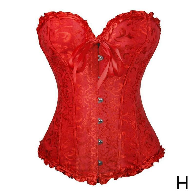 Floral Pattern Ruffle Lace Chest Up Bustier Corset