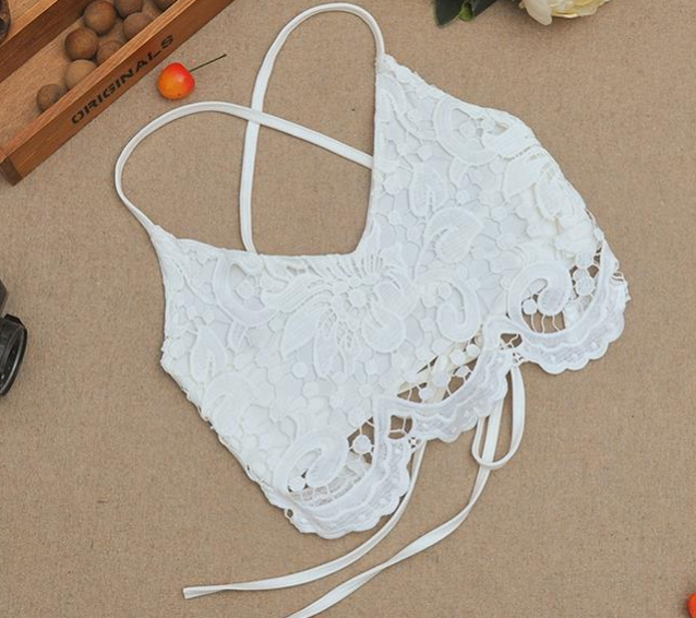 Boho Spaghetie Mesh Lace Crop Top Bralette