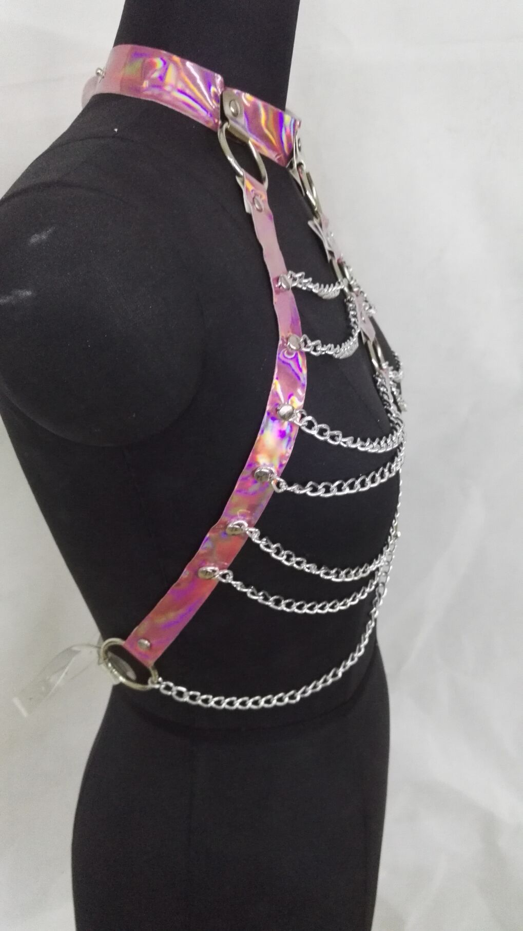 Halter Neck Metal Ring Link Body Harness Chain Belts