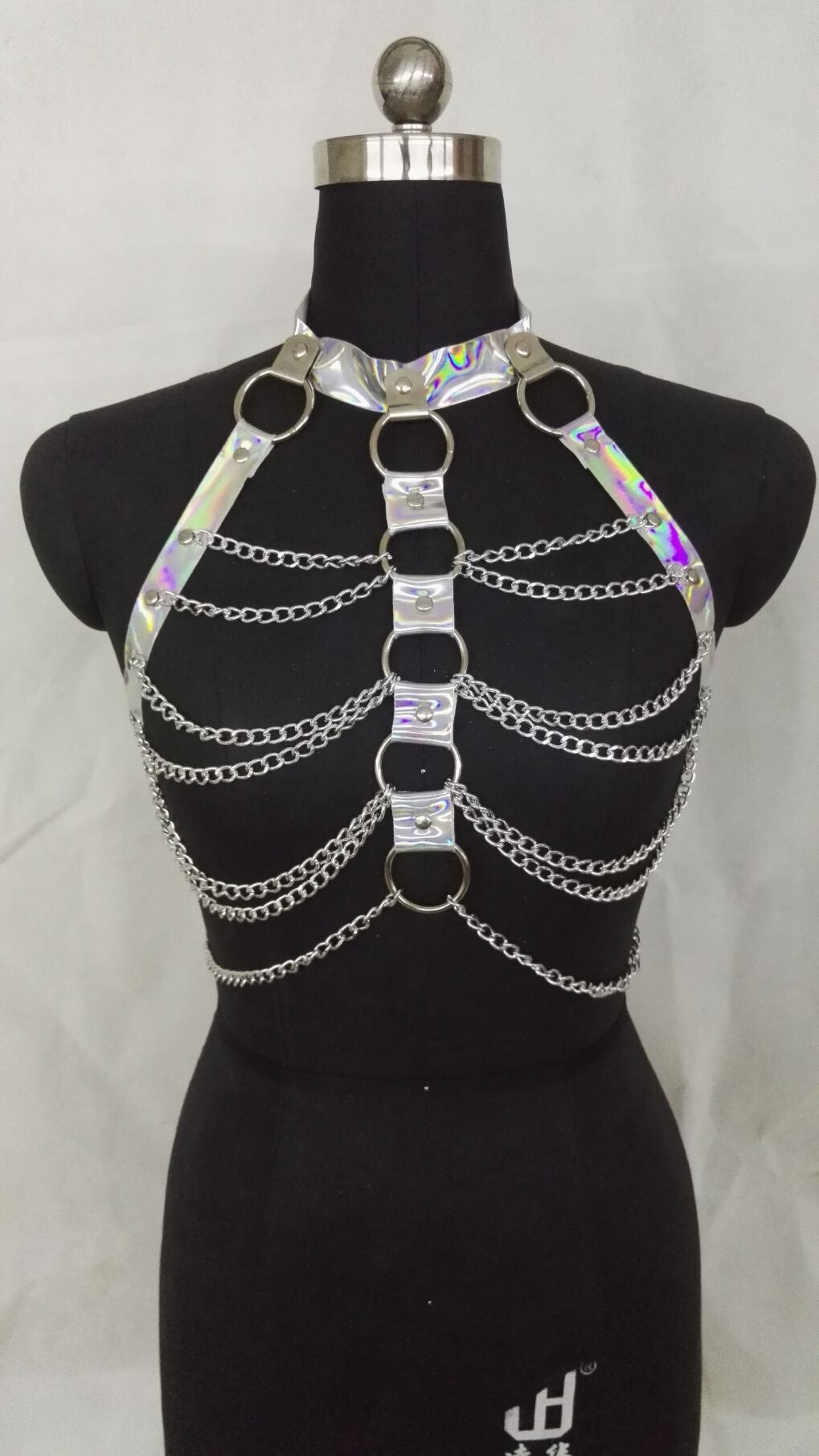 Halter Neck Metal Ring Link Body Harness Chain Belts