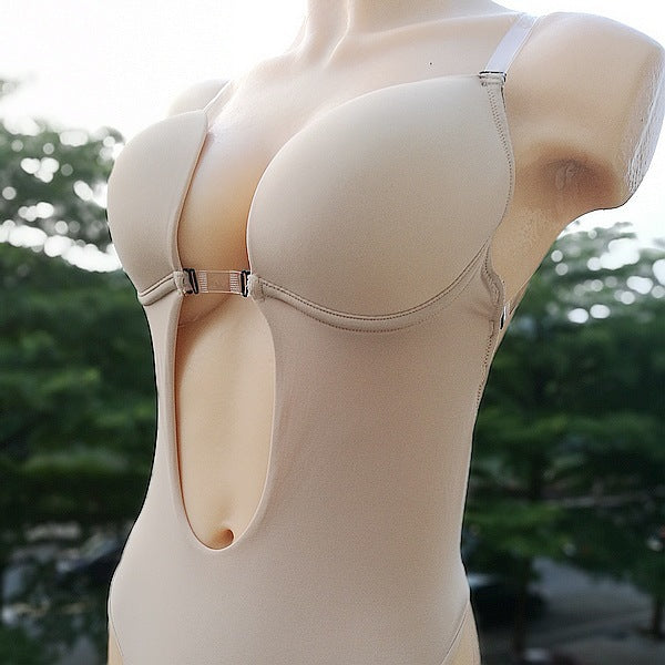 Seamless Clear Straps Backless Body Shaper Bodysuit