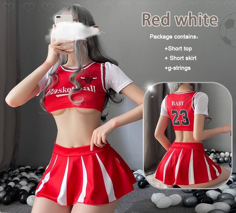 Cheer Leader Cosplay Student Costume Set Outfit