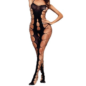 Seductive Cut Out Mesh Lace Fishnet Bodystockings