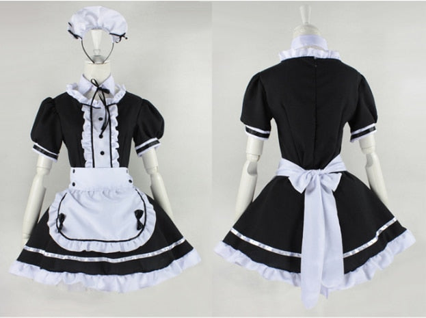 Cute Lolita French Apron Dress Maid Costume