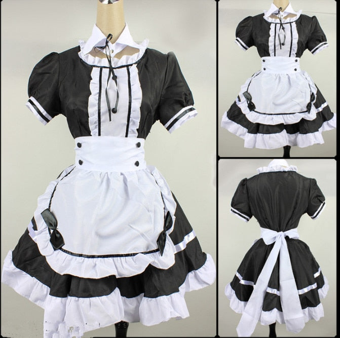 Cute Lolita French Apron Dress Maid Costume