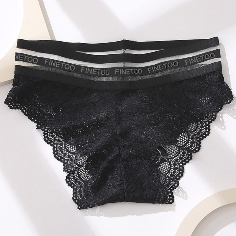 Mesh Embroidery Floral Lace Hollow Out Mid Panties