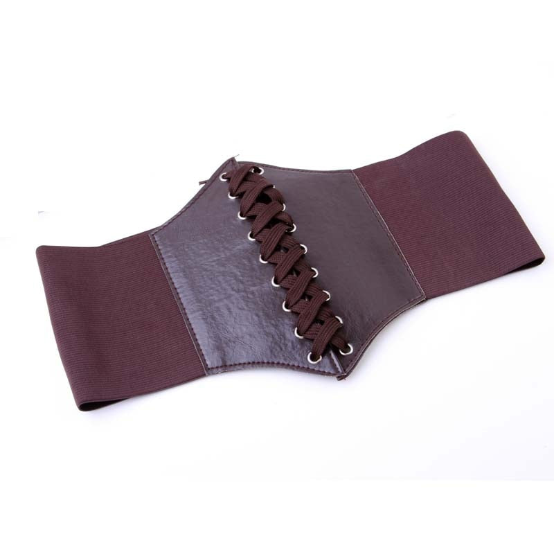 PU Leather Wide Straps Slimming Waistband Corset Belts