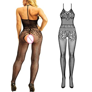 Seductive Cut Out Mesh Lace Fishnet Bodystockings