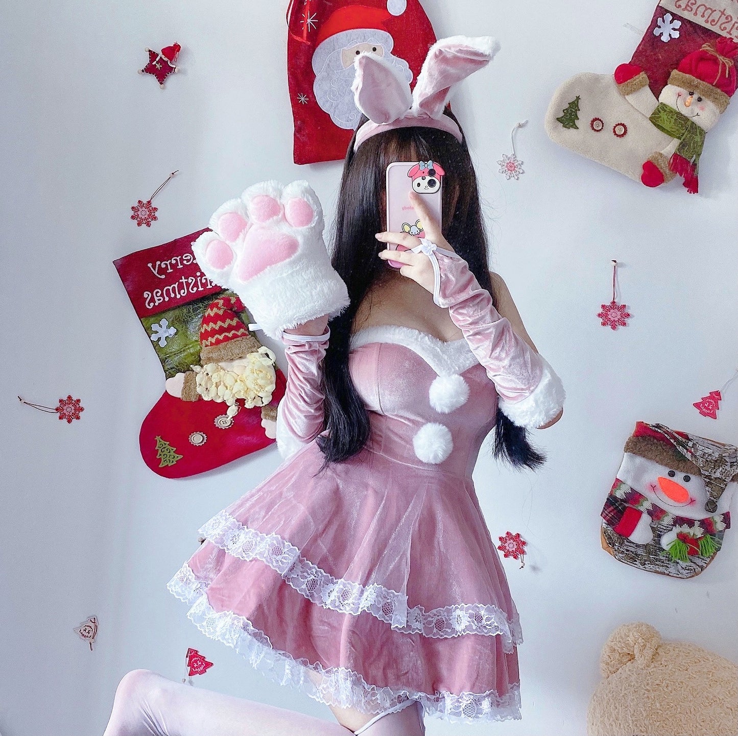 Cute Bunny Stage Maid Costume Dress