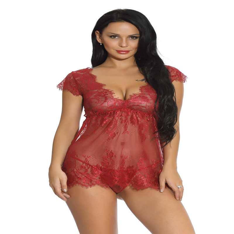 Sexy Mesh Lingerie Sheer Lace Babydoll