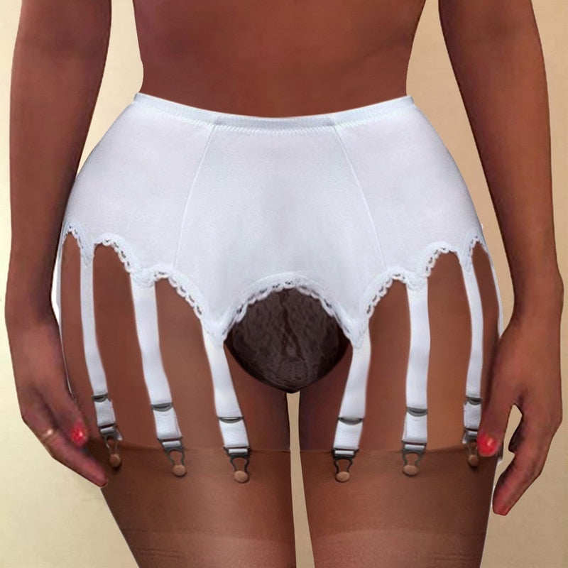 Floral Embroidered Lace Garter Belt – Adjustable Suspenders – product image 24
