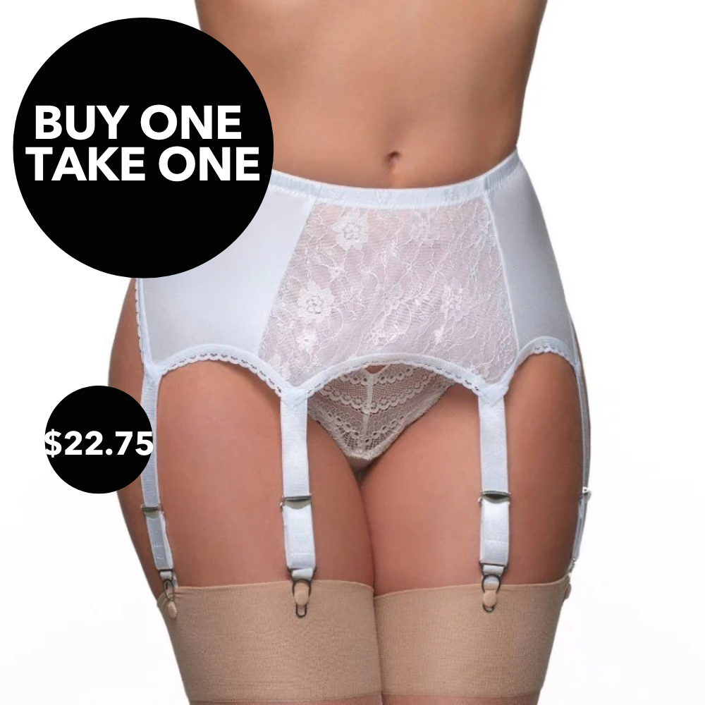 Plus Size 6-Strap Lace Garter Belt – Adjustable Suspender – product image 1